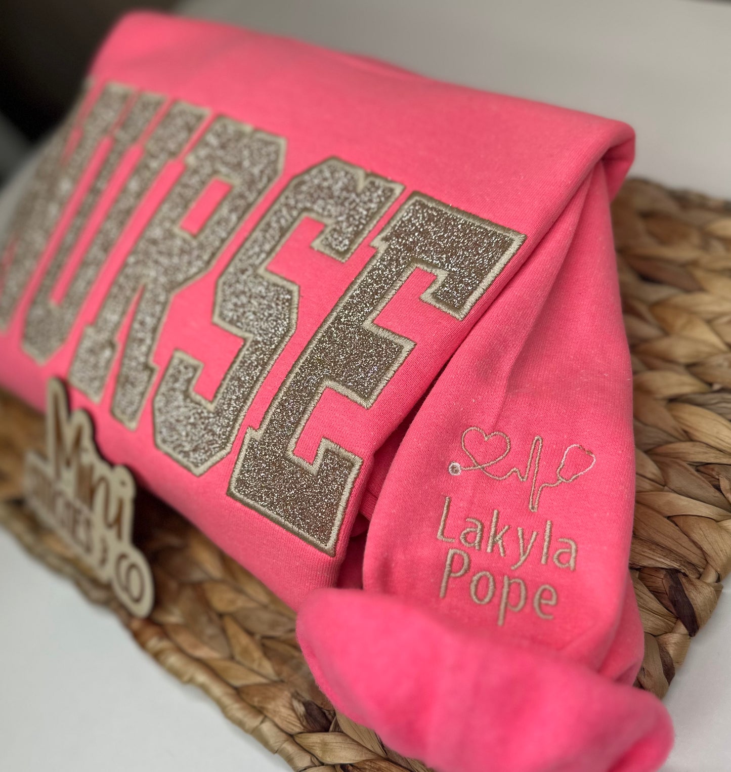 Safety Pink Nurse Sweatshirt with Sleeve Design