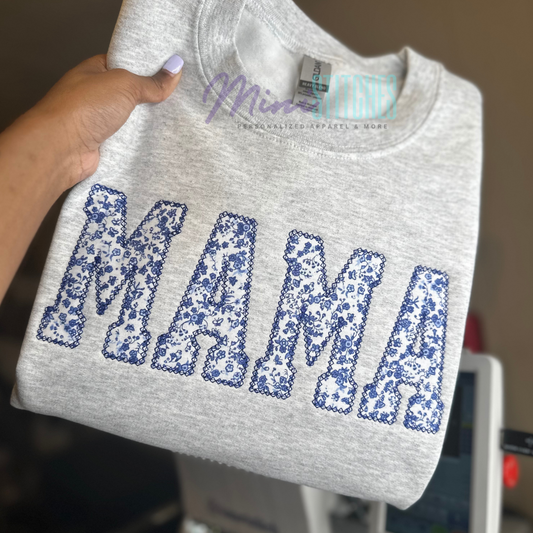 Blue Floral Mama Sweatshirt