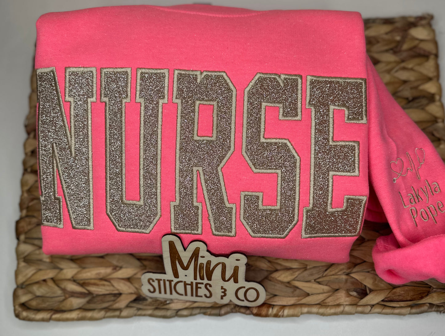 Safety Pink Nurse Sweatshirt with Sleeve Design
