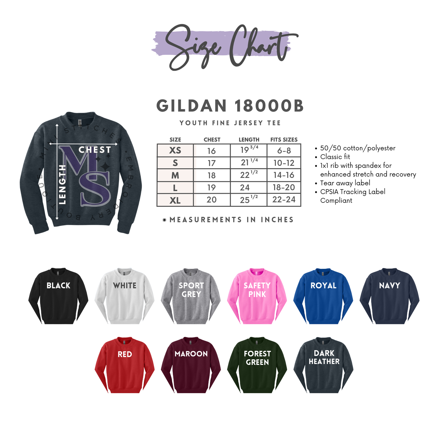 Mini Youth Script Sweatshirts